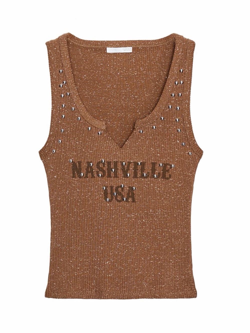 NWT Zara Nashville USA Washed Effect Studded Tank Top Size S